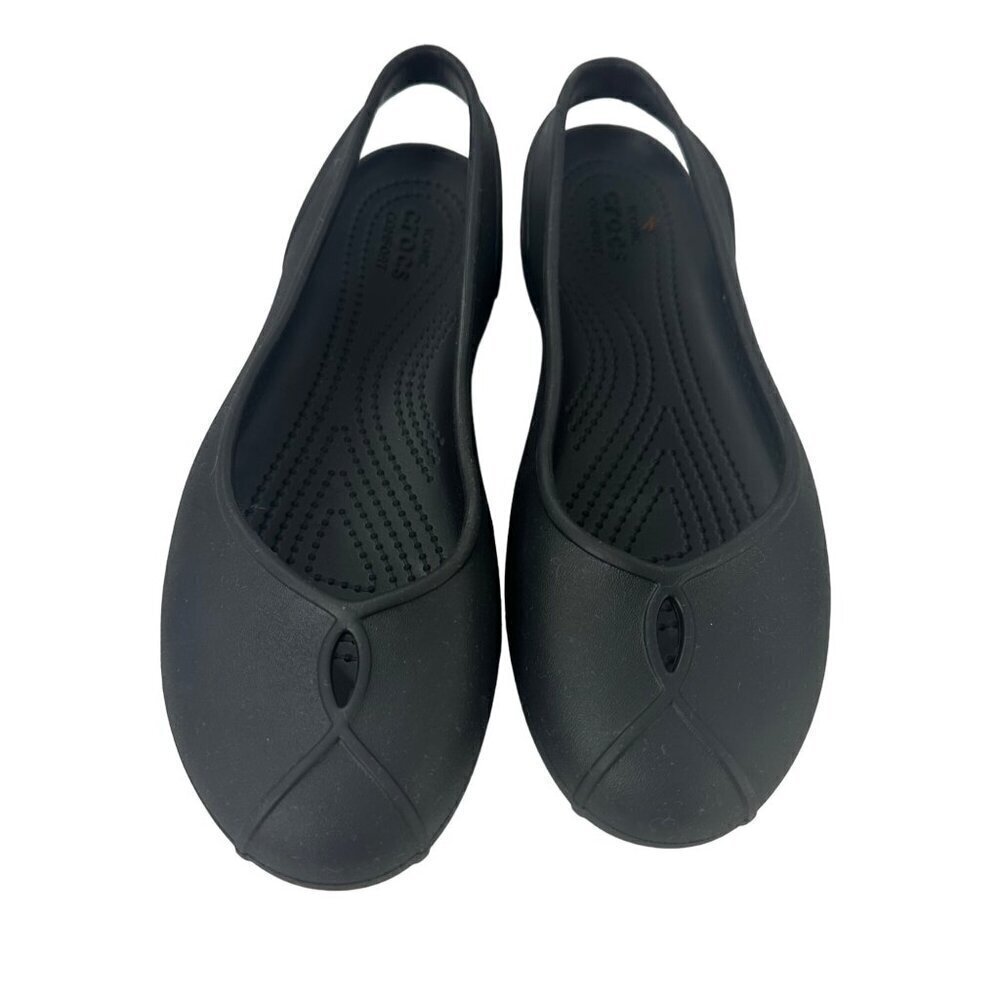 Crocs Flat Size 8 Black slip on shoes flats comfort